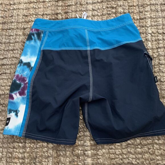 Vans Board Shorts Mens 29 Teal Tie Dye Swim Trunks Drawstring Cargo - Picture 5 of 6